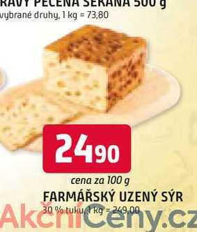 FARMÁŘSKÝ UZENÝ SÝR 30% tuku, 100g