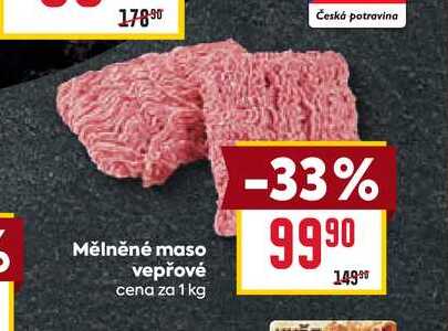 Mělněné maso vepřové cena za 1 kg