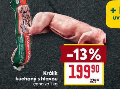 Králík kuchaný s hlavou cena za 1 kg