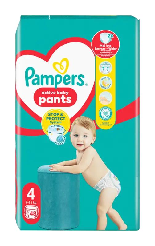 Pampers Plenkové kalhotky 9 - 15 kg, vel. 4, 48 ks