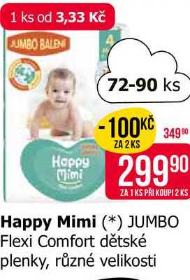 Happy Mimi JUMBO Flexi Comfort dětské plenky, různé velikosti  