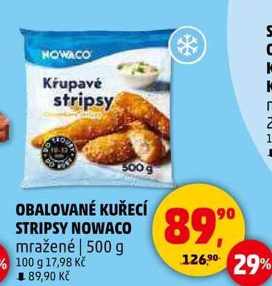 OBALOVANÉ KUŘECÍ STRIPSY NOWACO mražené, 500 g