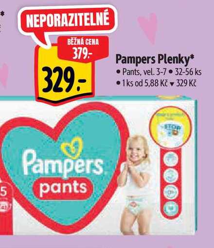   Pampers Plenky  Pants, vel. 3-7,  32-56 ks  