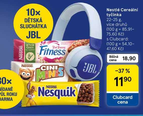 Nestlé Cereální tyčinka, 22-25 g. více druhů  v akci