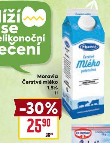 Moravia Čerstvé mléko 1,5% 1l