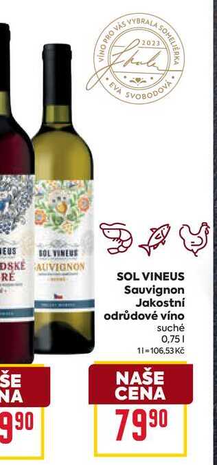 SOL VINEUS Sauvignon Jakostní odrůdové víno suché 0,75l