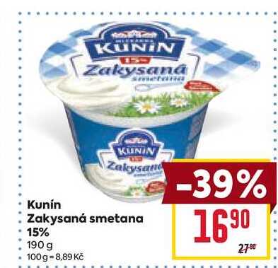 Kunín Zakysaná smetana 15% 190 g 