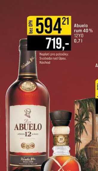 Abuelo rum 40% 12YO 0,7l