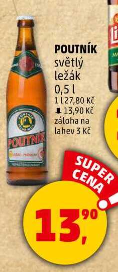 POUTNÍK světlý ležák, 0,5 l