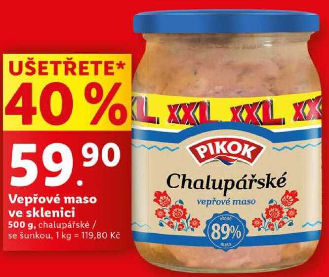 Vepřové maso ve sklenici, 500 g