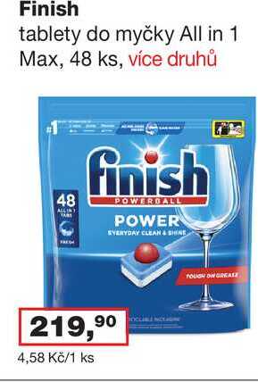 Finish tablety do myčky All in 1 Max, 48 ks, více druhů 