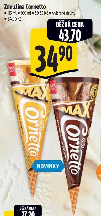 Zmrzlina Cornetto, 115 ml