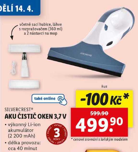 AKU ČISTIČ OKEN 3,7 V 