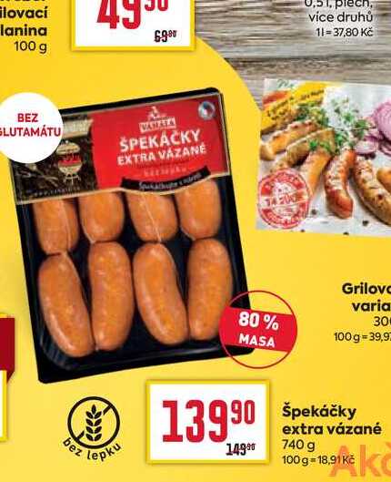 Špekáčky extra vázané 740 g