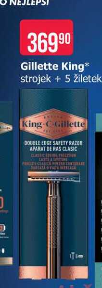 Gillette King strojek + 5 žiletek