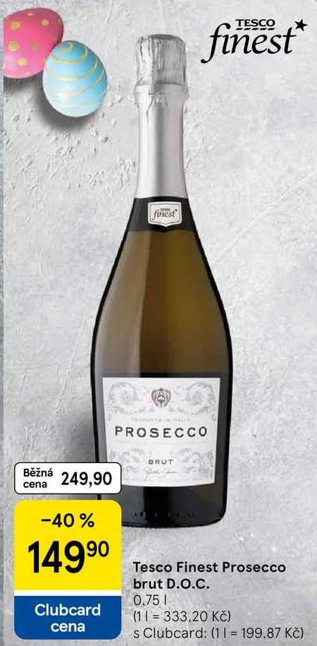 Tesco Finest Prosecco brut D.O.C., 0,75 l