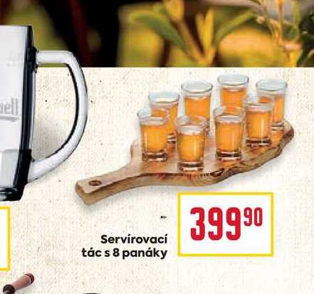 Servírovací tác s 8 panáky 