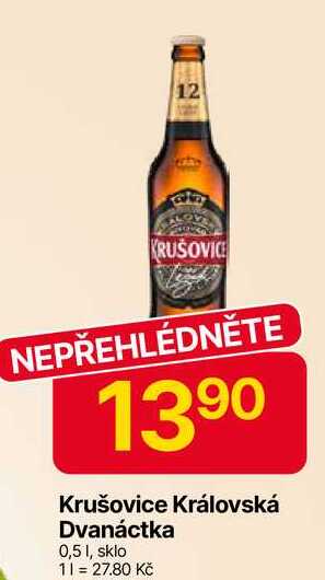 Krušovice královská 12° 0,5l  v akci