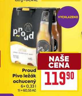 Proud Pivo ležák ochucený 6x 0,33l  v akci