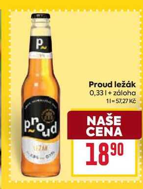 Proud ležák 0,33l v akci