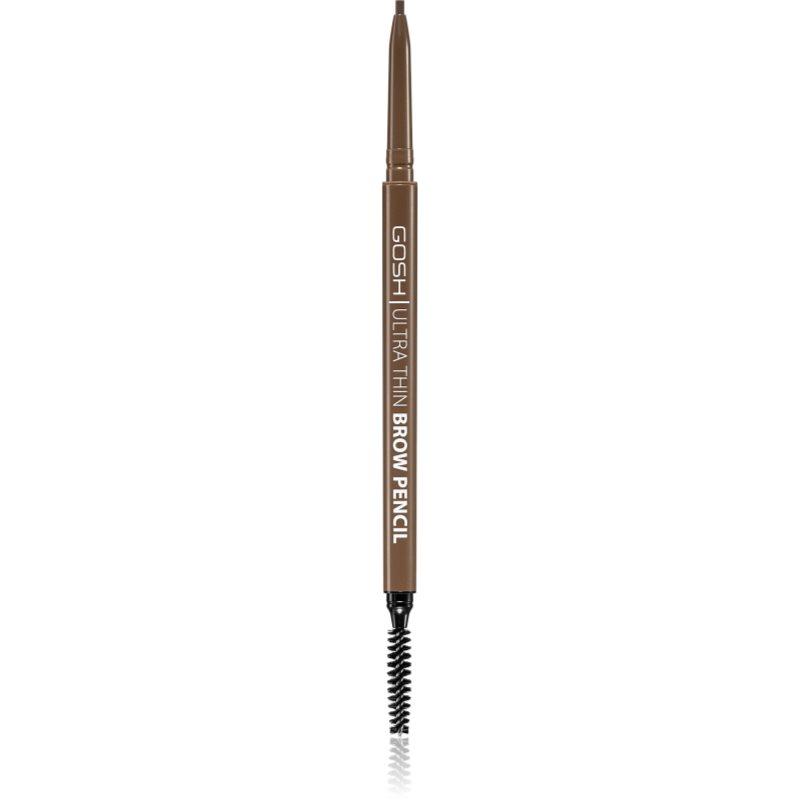 Gosh Ultra Thin precizní tužka na obočí s kartáčkem odstín 002 Greybrown 0,35 g