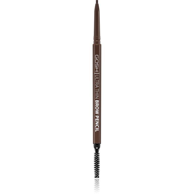 Gosh Ultra Thin precizní tužka na obočí s kartáčkem odstín 003 Dark Brown 0,35 g