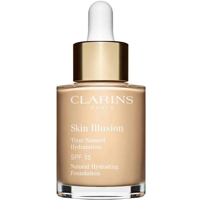 Clarins Skin Illusion Natural Hydrating Foundation rozjasňující hydratační make-up SPF 15 odstín 101W Linen 30 ml