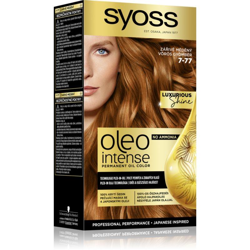 Syoss Oleo Intense permanentní barva na vlasy s olejem odstín 7-77 Zářivě měděný 1 ks