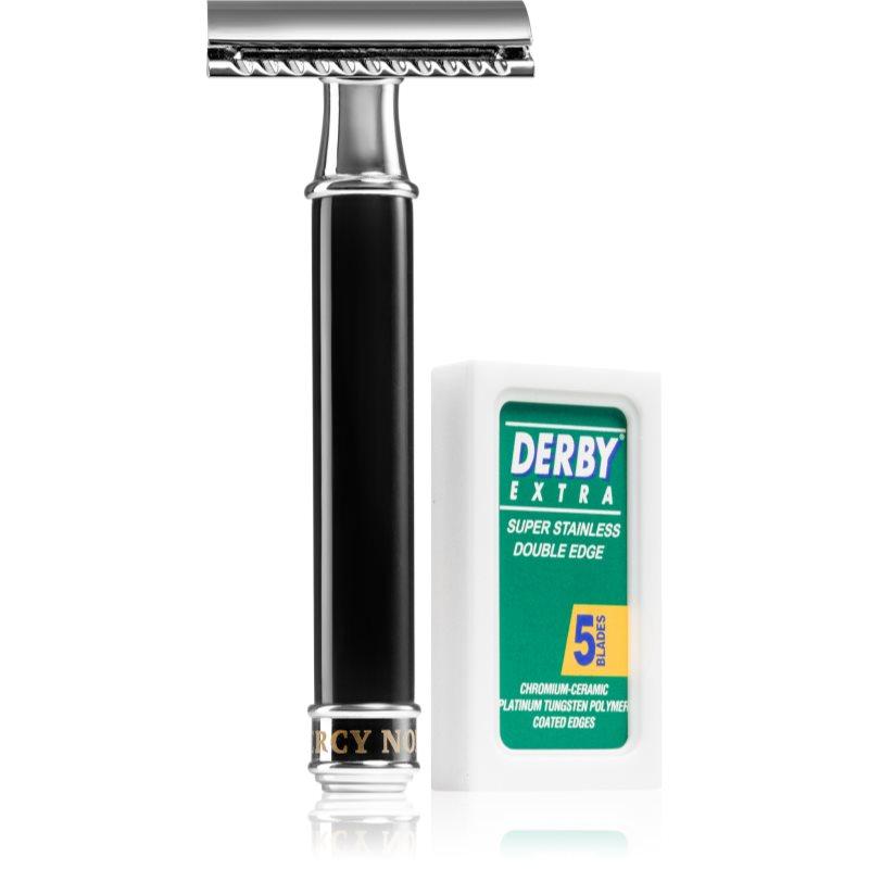 Percy Nobleman Safety Razor tradiční holicí strojek + náhradní břity 1 ks