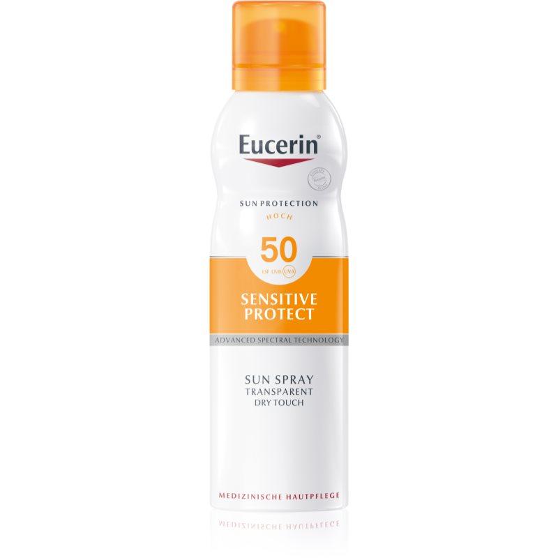 Eucerin Sun Sensitive Protect transparentní sprej na opalování pro citlivou pokožku SPF 50+ 200 ml