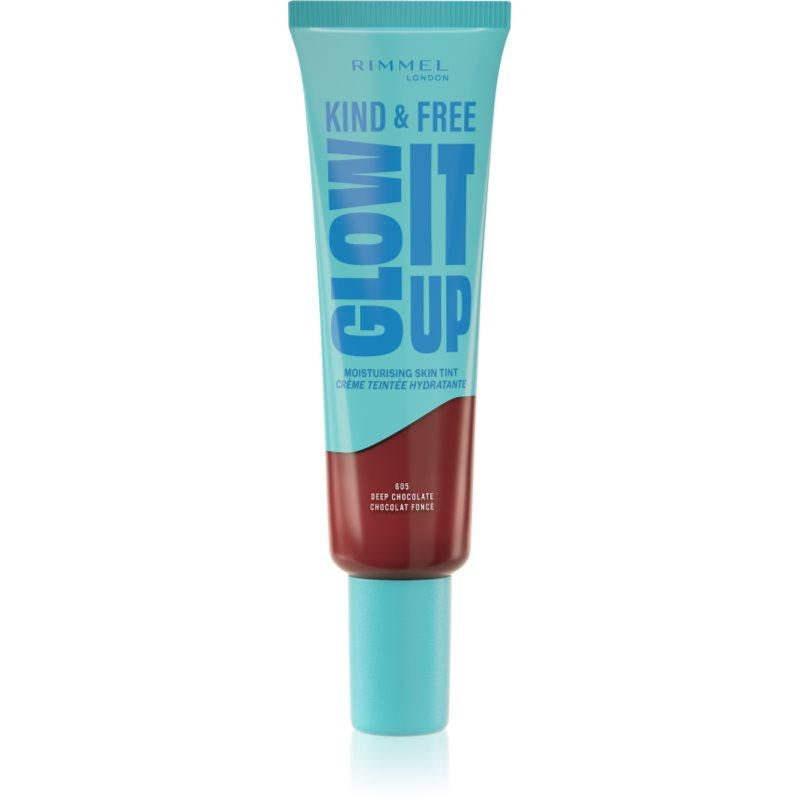 Rimmel Kind & Free Glow It Up lehký hydratační make-up odstín 605 Deep Chocolate 30 ml