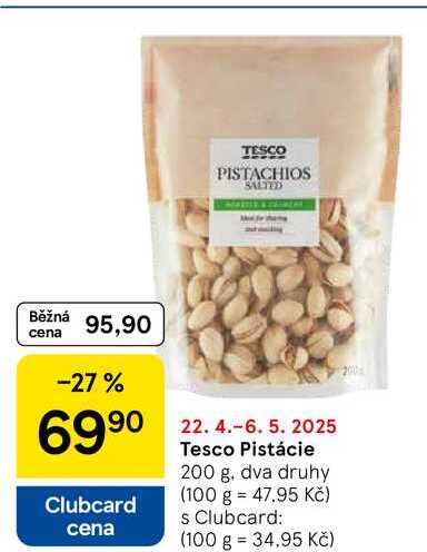 Tesco Pistácie, 200 g