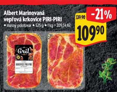 Albert Marinovaná vepřová krkovice PIRI-PIRI  525 g