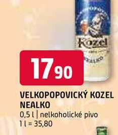 Velkopopovický Kozel, světlé výčepní pivo 0.5l