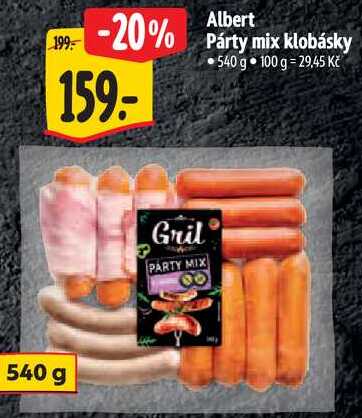 Albert Párty mix klobásky, 540 g 