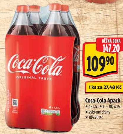 Coca-Cola 4pack, 4x 1,5 l