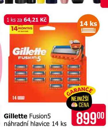 Gillette Fusion5 náhradní hlavice 14 ks 