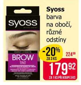 Syoss barva na obočí, různé odstíny 