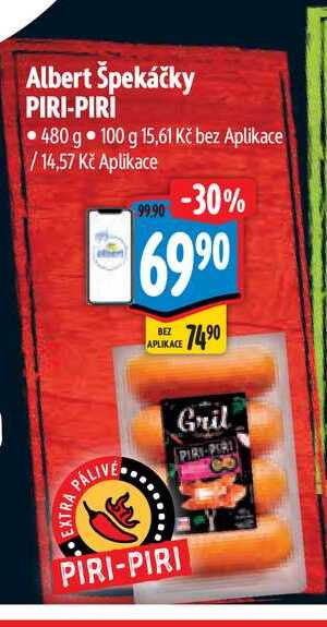 Albert Špekáčky PIRI-PIRI  480 g  