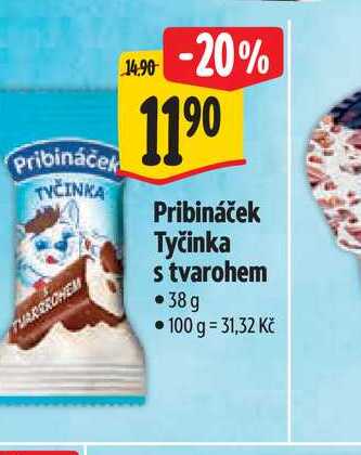  Pribináček Tyčinka s tvarohem  38 g  