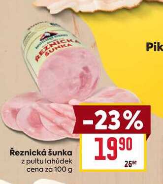 Řeznická šunka z pultu lahůdek cena za 100 g