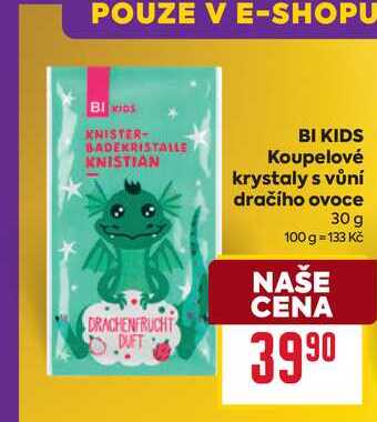 BI KIDS Koupelové krystaly s vůní dračího ovoce 30 g 