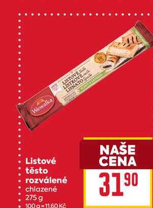 Listové těsto rozválené chlazené 275 g 