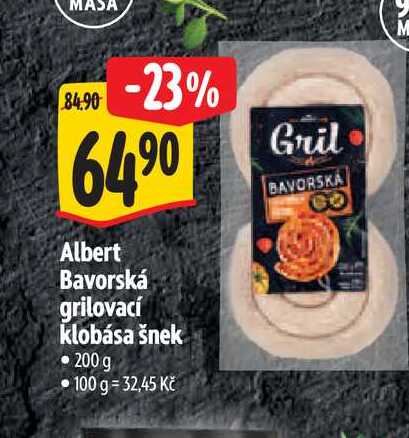   Albert Bavorská grilovací klobása šnek 200 g 