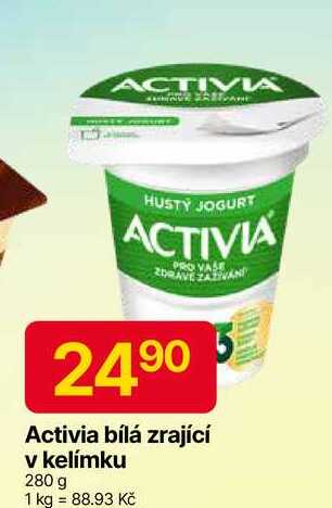 Activia bílá zrající v kelímku 280 g 
