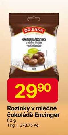 DR.ENSA Rozinky v mléčné čokoládě Encinger 80 g