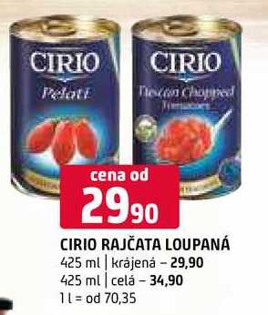 Cirio rajčata loupaná 425 ml krájená 