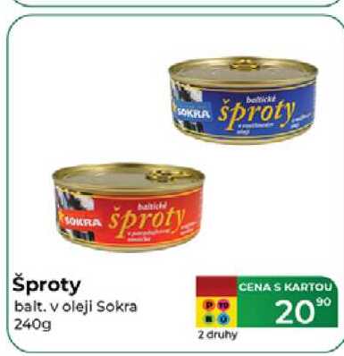 Šproty balt. v oleji Sokra 240g  