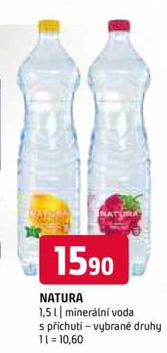 Natura pramenitá voda 1,5l, vybrané druhy 1.5l