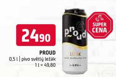 Proud 0,5l pivo světlý ležák 